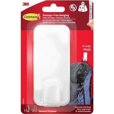 Afbeelding van Command Utility Hook 17010UKN, Wit, X Large voor zwaargewicht &lt; 4,5 kg, 1 haak + 2 strips