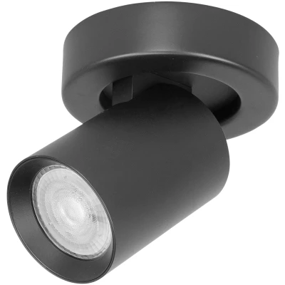 Afbeelding van HighLight opbouwspot Oliver 1L rond zwart