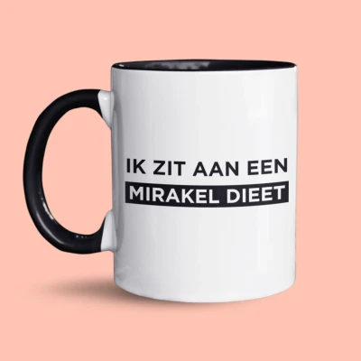 Afbeelding van NietMokken.nl Grappige Dieet Mok Mirakel &amp; Hoop op Wonder Cadeau voor Dieethaters 325ml Vaatwasser en Magnetronbestendig Keramische Tas