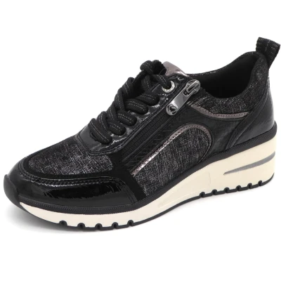 Afbeelding van Marco Tozzi Dames Sneaker 23767 098 Zwart/Combi Maat 39