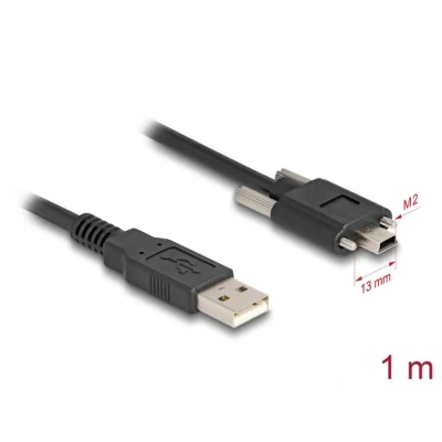 Afbeelding van Delock USB 2.0 Kabel Typ A Stecker zu Mini B mit Schrauben