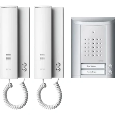 Afbeelding van Ritto by Schneider Entravox Complete set voor Deurintercom Kabelgebonden Tweegezinswoning Zilver