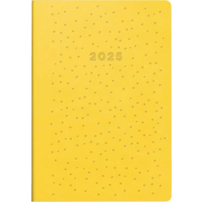 Afbeelding van rido/idé Zakagenda model partner/industrie I (2025) &quot;Dots&quot;, 2 pagina&#039;s = 1 week, A7, 224 pagina&#039;s, kunstleren omslag trend, flexibel, geel