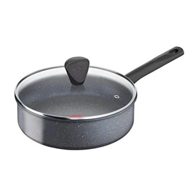 Afbeelding van Tefal Natural ON G2803202 hapjespan 24 cm, 100% Veilige Mineralia + Coating, Met Natuurlijke Mineralen, Extra Krasbestendig, Brede Inductiebodem, Geschikt voor Alle Warmtebronnen, incl Inductie