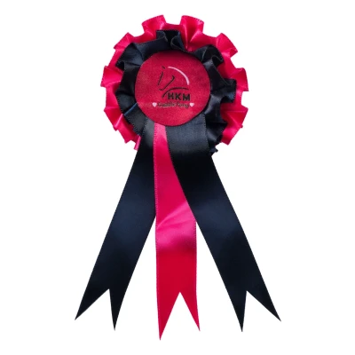 Afbeelding van HKM Rozet Cuddle Pony Donkerblauw/Roze