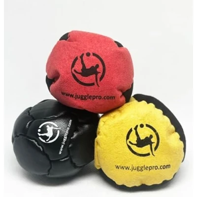 Afbeelding van Juggle Pro Set van 3 klassieke Hacky Sack Footbags Ultra suède en kunstleer, ideaal voor freestyle groepsspellen
