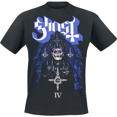 Afbeelding van Ghost Stained Glass IV T shirt zwart S Katoen Band merch, Bands, Duurzaamheid