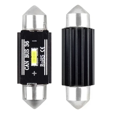 Afbeelding van Dome 36MM LED CANBUS 1860 1 SMD extra fel 12/24V 2 stuks