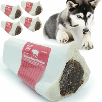 Afbeelding van Mersjo 5 x natuurlijke runderbotten voor honden, hondensnacks, eiwitrijk, 100% ingrediënten