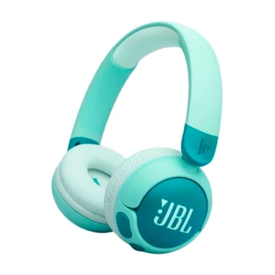 Afbeelding van JBL Junior 320 BT, Draadloze On Ear Bluetooth Hoofdtelefoon voor Kinderen met Ingebouwde Microfoon, 50 uur afspeeltijd, Safe Sound, Laag Volume, Gemakkelijke Bediening en Stickerset, in Groen