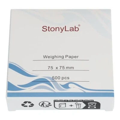 Afbeelding van stonylab Weegpapier, 75 x mm Stikstofvrij Monsterweegpapier Weegpapier Analytische Balans voor Laboratoriumonderzoek, Verpakking van 500
