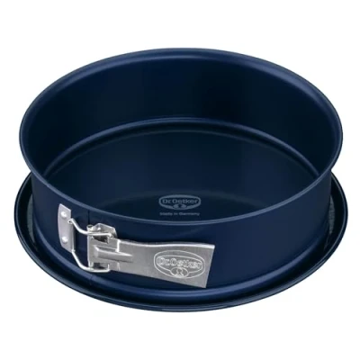 Afbeelding van Dr. Oetker Springvorm Ø 24 cm BACK LIEFDE EMAILLE, bakvorm met snij en krasbestendig, vlakke bodem emaille verzegeling, Blauw, 1 stuk