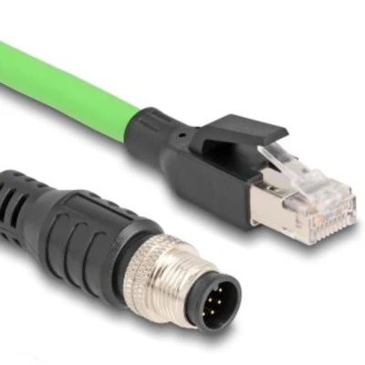 Afbeelding van Delock M12 Kabel A kodiert 8 Pin Stecker zu RJ45 PUR (TPU) 5 m