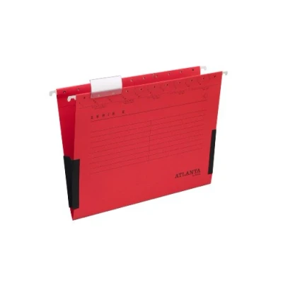 Afbeelding van Jalema 2655624200 Atlanta Serie E hangtas met linnen pinnen A4, verpakking van 25, rood