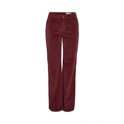 Afbeelding van NOISY MAY Jeans Yolanda Corduroy Straigt Bordeaux 3030
