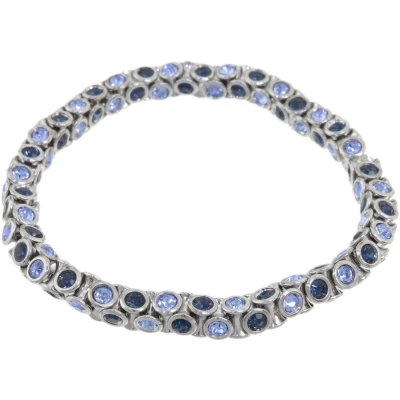 Afbeelding van Behave Elastische armband met donker en licht blauwe steentjes