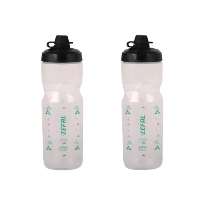 Afbeelding van Zéfal Sense Soft 80 No Mud Pack Set van 2 fiets en mountainbike jerrycans Zachte geurloze sportfles BPA vrij Siliconen fopspeen Doorschijnend, x 800 ml
