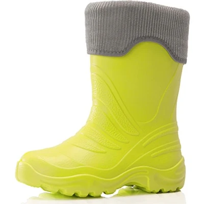 Afbeelding van Ladeheid Kinderen Meisje Jongen Lichtgewicht EVA Thermo Rubberen Regenlaarzen LA 861 (Limoen509/Grijs, 32/33 EU)