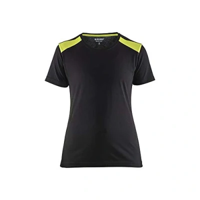 Afbeelding van Blaklader Dames T shirt 3479 1042 Zwart/High Vis Geel S