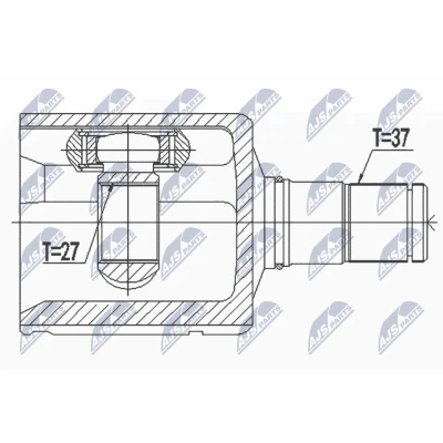 Afbeelding van Homokineet reparatie set, aandrijfas NTY NPW VW 128