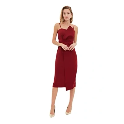 Afbeelding van Trendyol Zwarte Dubbelrijige Geweven Elegante Avondjurk Tprss19Fz0136