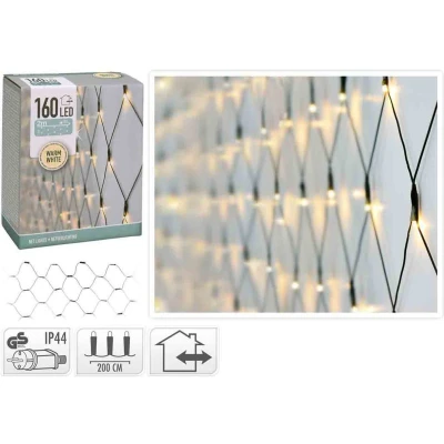 Afbeelding van Netverlichting 160 LED&#039;s 200x100 cm warm wit groen snoer