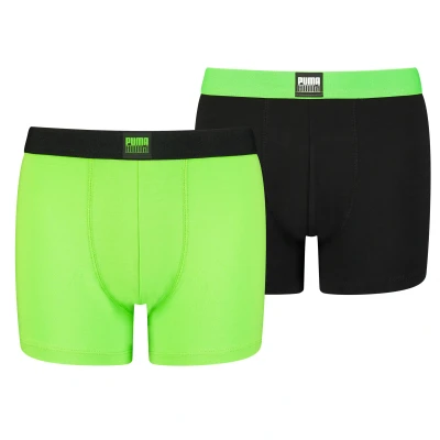 Afbeelding van 2 x Puma boxershorts Boys Placed Logo Boxer Green Combo 122/128 maat