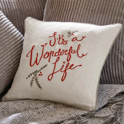 Afbeelding van LOBERON Kussenhoes Wonderful beige/rood