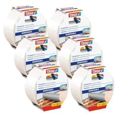 Afbeelding van tesa 55731 00500 11 Dubbelzijdige tape set Wit (l x b) 10 m 50 mm 6 stuk(s)