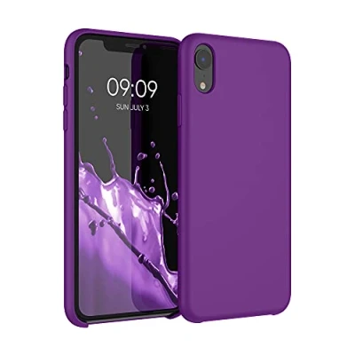 Afbeelding van kwmobile telefoonhoesje geschikt voor Apple iPhone XR Hoesje met siliconen coating Smartphone case in neon paars