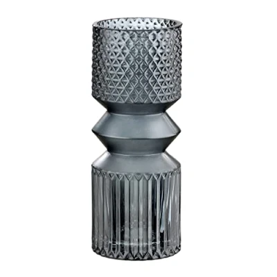Afbeelding van Gilde Handwerk Vaas Grijs Glas Pintu Mat/helder 30 cm