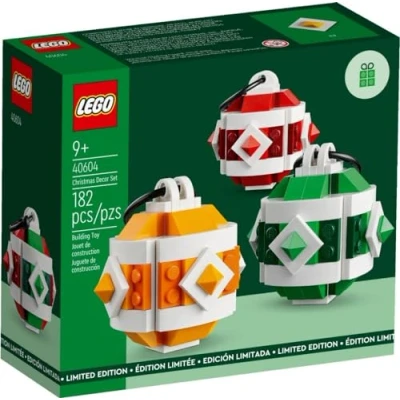 Afbeelding van LEGO Kerst Decor Set 40604 GWP Craft 3 Kleurrijke Ornamenten (182 stuks)