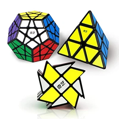 Afbeelding van ROXENDA Speed Cube Set, Piramide Dodecaëder Windmill Kubus Snel Magische Collectie voor Kinderen en volwassenen [3 Pack]