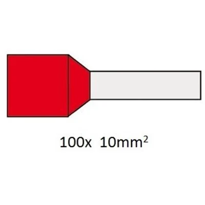 Afbeelding van Cimco 187024 Adereindhulzen 10 mm² Deels geïsoleerd Rood 100 stuk(s)