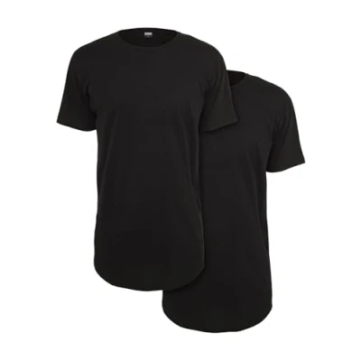 Afbeelding van Urban Classics Heren Shaped Long Tee 2 pack T shirt, zwart, XS