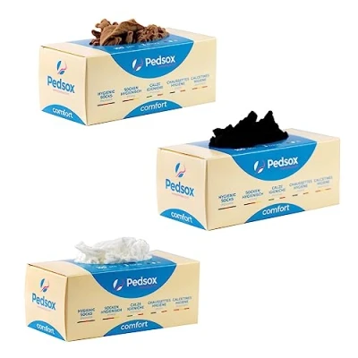 Afbeelding van Pedsox, Hygiënische sokken voor eenmalig gebruik, 3 dozen à 100 stuks, lijn comfort, uniseks, eenheidsmaat, Mixen., Eén Maat