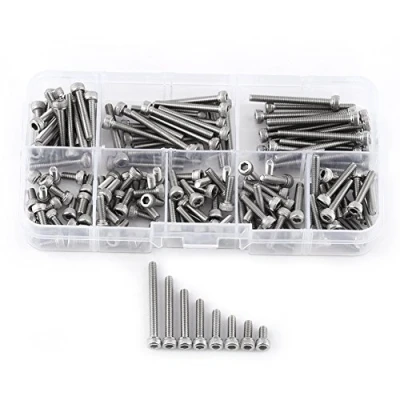Afbeelding van 160 Delige Set Zeshoekige Bouten Met Cilindrische Kop In Roestvrij Staal 304 M3 X 6/8/10/12/16/20/25/30 Mm 1 Doos / Stuks
