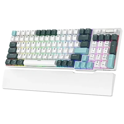 Afbeelding van RK ROYAL KLUDGE RK96 RGB Limited Ed, 90% 96 Toetsen Draadloze Triple Mode Bluetooth 5.0/2.4G/USB C Hot Swappable Mechanisch Toetsenbord w/Software Ondersteuning &amp; Massieve Batterij, Geel