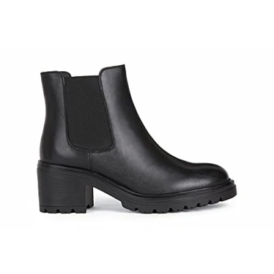Afbeelding van Geox Damiana Korte laarzen, Dames, Maat: 41, Black Leer en textiel