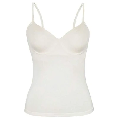 Afbeelding van Sassa Dames BH Shirt met inzetstuk voorgevormd onderhemd, wit (ivoor 00314), (fabrieksmaat: 90C), 90C