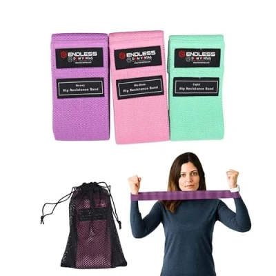 Afbeelding van Endless EL1044 Weerstandslussen set van 3 stuks met licht, medium en zwaar weerstandsniveau Multi Colour Materiaal: katoen voor squats, stretchen, heup bilspiertraining mannen vrouwen
