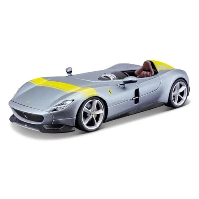 Afbeelding van Bburago Ferrari Monza SP1: hoogwaardige modelauto in schaal 1:43, Signature Edition, hardcase, 10 cm, zilvergeel (18 36912S)