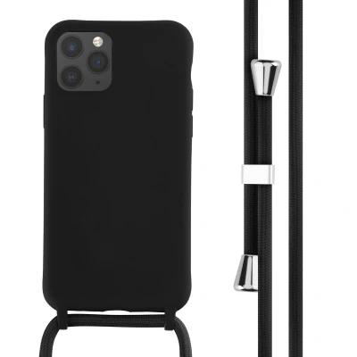 Afbeelding van Apple iPhone 11 Pro Hoesje Siliconen en TPU (zacht) iMoshion Softcase/Koordhoesje/Backcover Zwart Telefoonhoesje