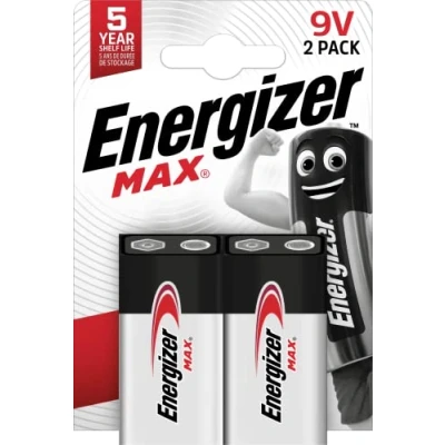 Afbeelding van Energizer Batterijen, Max 9V blokbatterij alkaline, 2 stuks