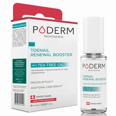Afbeelding van PODERM BOOSTER SUPPLEMENT VOOR schimmelnagels Behandeling van hardnekkige Halveert de behandelingstijd Niet op zichzelf gebruiken Geproduceerd in Zwitserland