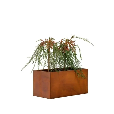 Afbeelding van Cortenstaal Bloembak Hudson Middel 90x50x50cm