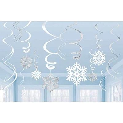 Afbeelding van Swirls sneeuwvlokken 12 stuks