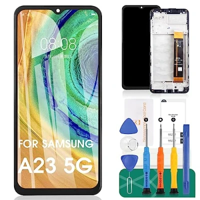 Afbeelding van Voor Samsung Galaxy A23 5G Screen Vervanging Lcd scherm Touchscreen SM A236U Digitizer Vergadering Reparatie Onderdelen Kits Met Frame (zwart)