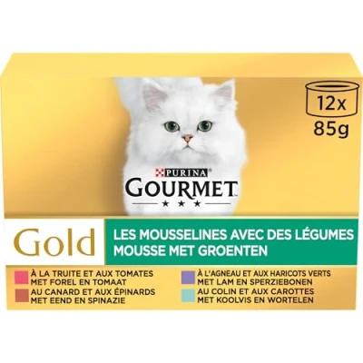 Afbeelding van 8x Gourmet Gold Fijne Mousse met Groenten Kattenvoer 12 x 85g