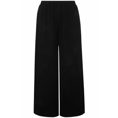 Afbeelding van Ulla Popken Doppellagig Weites BEIN Elastikbund Broek, Dames, Maat: 46/48, Noir